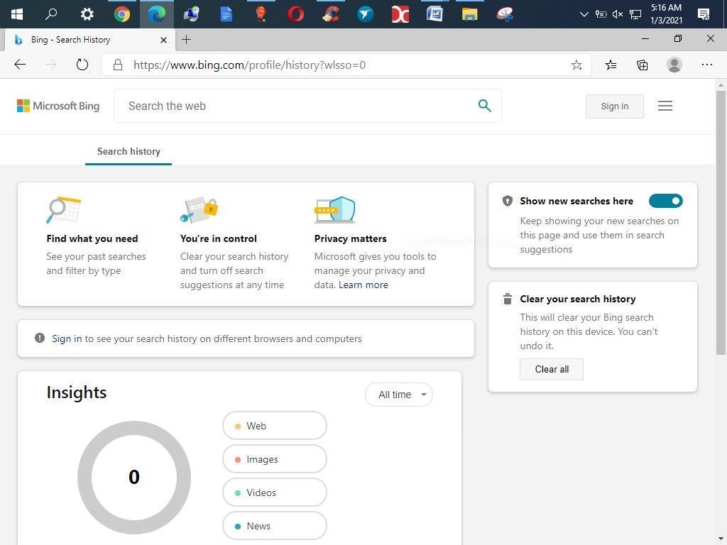 Www bing Search History How To View And Delete All